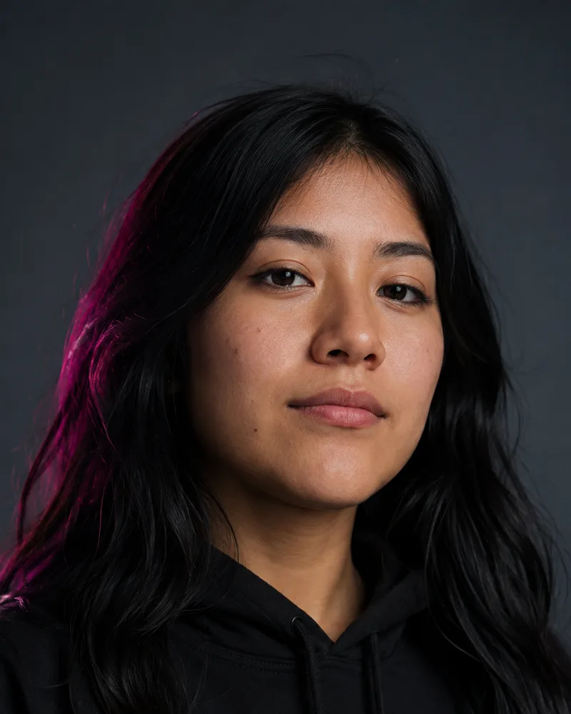 Retrato de Fiorella Cárdenas, coach de torneos de Pixel Perú Club
